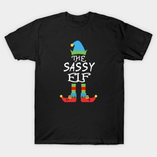 The Sassy Elf Matching Family Group Christmas Party SANTA T-Shirt